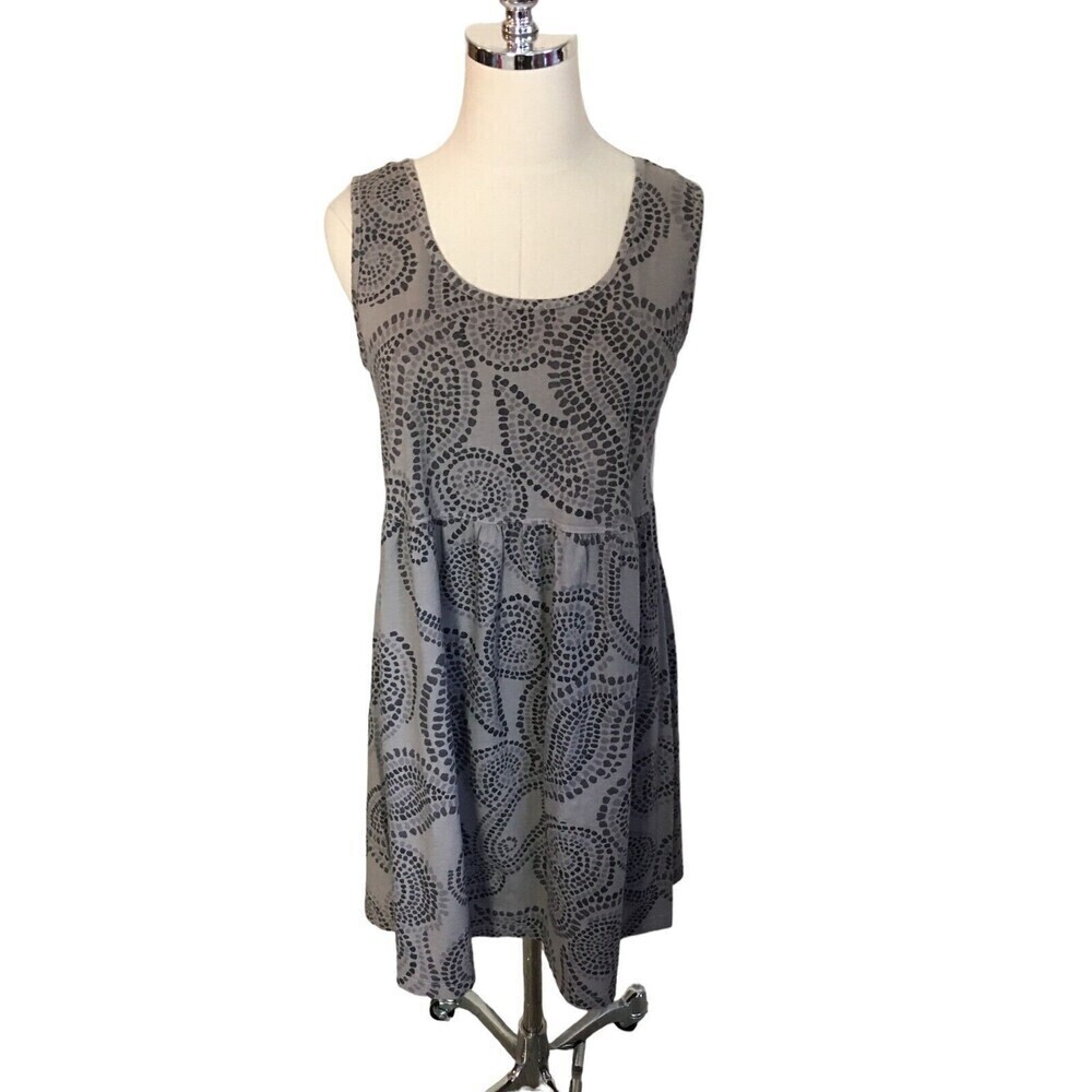 Icantoo Mini Dress Size XS Gray Sleeveless Swirls Cotton Women's NEW